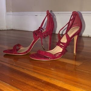 Red suede stilettos